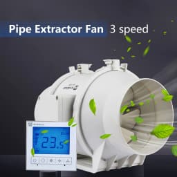 Exhaust Fan, High-Quality Rotor Motor with Aluminum Casing, Low Noise (29/31/33 dB), Efficient Ventilation, Adjustable Speeds