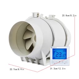 Exhaust Fan, High-Quality Rotor Motor with Aluminum Casing, Low Noise (29/31/33 dB), Efficient Ventilation, Adjustable Speeds