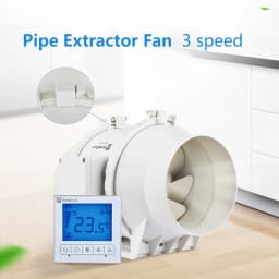 Exhaust Fan, High-Quality Rotor Motor with Aluminum Casing, Low Noise (29/31/33 dB), Efficient Ventilation, Adjustable Speeds