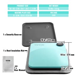 SucceBuy 9x9/12x10 in Portable Heat Press Machine DIY Shirt Printing Multifunctional Sublimation Transfer HTV Vinyl T-shirt Bag