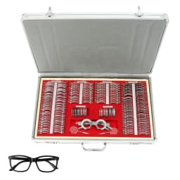 Professional Trial Lens Set with 266 Lenses, Sturdy Glass and Metal Frames, High-Quality Velvet Case, Easy Assembly and Safe