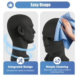 50cm Male Model Head PVC Wig Head Decorative Head Mannequin Head Hat Glasses for Wigs, Hats, Turbans, Necklaces and Hairstyles