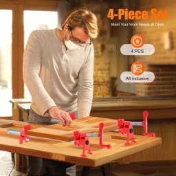 4 Pack 3/4" Wood Gluing Pipe Clamp Set Heavy Duty Woodworking Cast Iron Clamps for Securing Boards for 3/4" Threaded Pipe