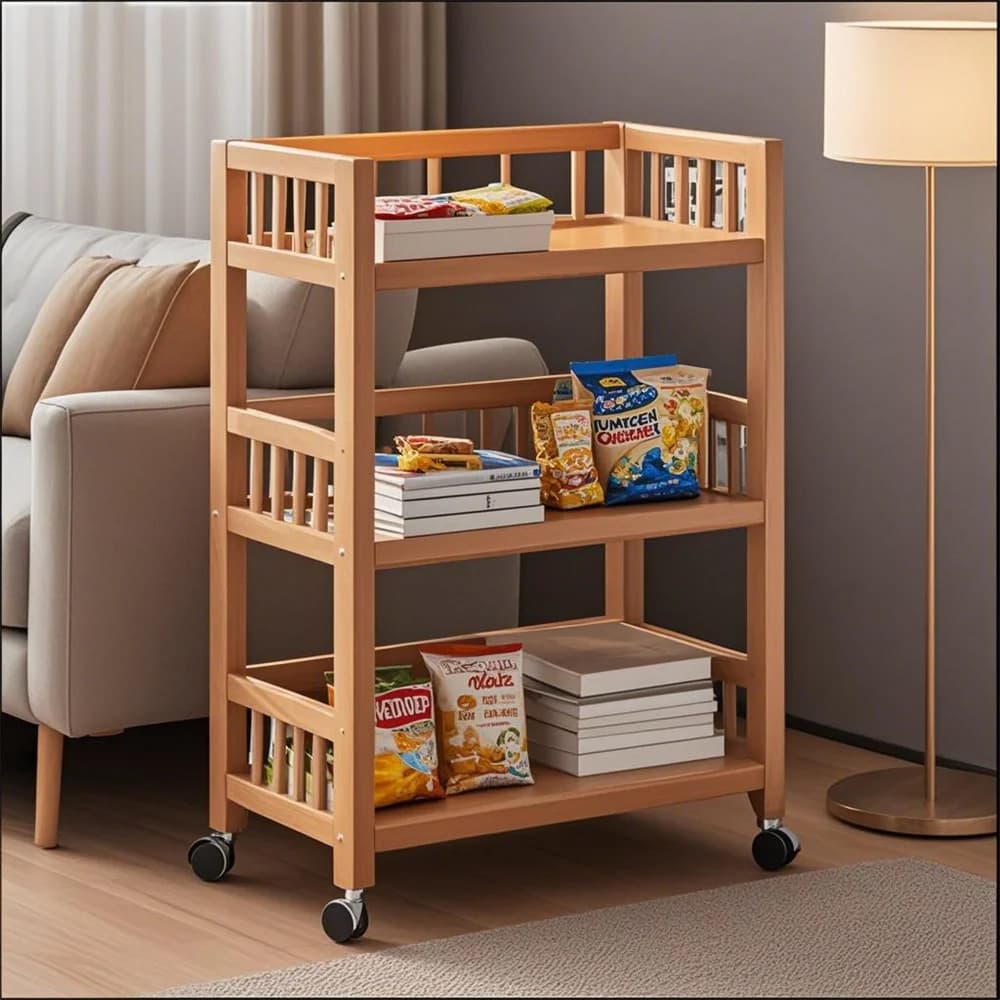 50*30*80CM Storage Organizer Rack Utility Bamboo Home Kitchen Trolley Shelf Multifunctional Movable Gap Snack Storage Rack
