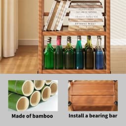50*30*80CM Storage Organizer Rack Utility Bamboo Home Kitchen Trolley Shelf Multifunctional Movable Gap Snack Storage Rack