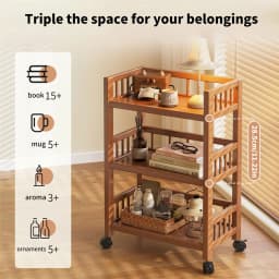 50*30*80CM Storage Organizer Rack Utility Bamboo Home Kitchen Trolley Shelf Multifunctional Movable Gap Snack Storage Rack