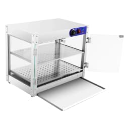 2 Tiers Food Warmer Display Cabinet with Food Clip, 800W Stainless Steel Food Buffet Counter for Restaurants 220V
