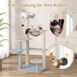 Wooden Cat Scratching Post with Platforms & Space Capsule & Sisal Posts & Toy, Small Cat Scratching Post, Cat Furniture