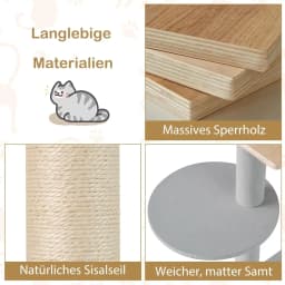 Wooden Cat Scratching Post with Platforms & Space Capsule & Sisal Posts & Toy, Small Cat Scratching Post, Cat Furniture
