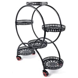 Plant Stand, Trolley, Flower Shelf Made of Iron with Six Levels and Four Wheels for Indoor and Outdoor Use Flower Pot Holder