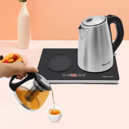 Dual Electric Kettle Set with 0.48Gal & 0.26Gal Capacity, 1800W Power, Overheat Protection, Touch Screen, Fast Boiling