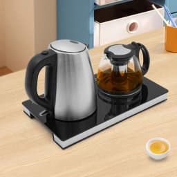 Dual Electric Kettle Set with 0.48Gal & 0.26Gal Capacity, 1800W Power, Overheat Protection, Touch Screen, Fast Boiling