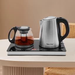 Dual Electric Kettle Set with 0.48Gal & 0.26Gal Capacity, 1800W Power, Overheat Protection, Touch Screen, Fast Boiling