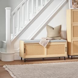 SoBuy FSR154-N Shoe bench with seat plank with sliding doors Bench with storage seat chest of drawers shoe rack narrow