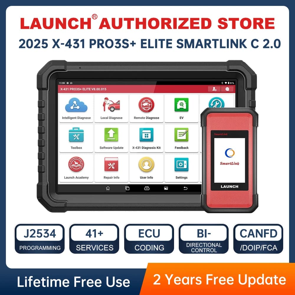 LAUNCH X431 PRO3S+ ELITE Advanced Programming TOOL J2534 CAN FD DOIP Online Coding All System car Diagnostic Tool Topology Map