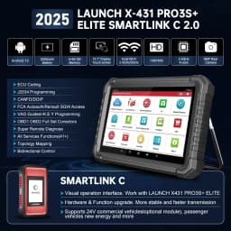 LAUNCH X431 PRO3S+ ELITE Advanced Programming TOOL J2534 CAN FD DOIP Online Coding All System car Diagnostic Tool Topology Map