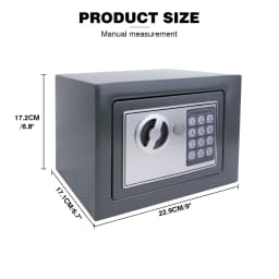 Fireproof Waterproof Home Safe, Home Security Cash Box Cabinet Valuables Protection with Double Digital Keypad & 2 Keys, Grey