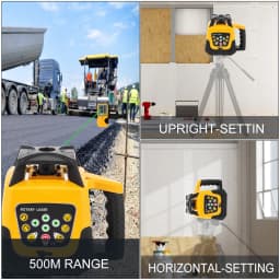 SucceBuy 360 Rotary Laser Level Self-Leveling 500m Vertical Horizontal Scanning Professional Powerful Measurement Construction Tool