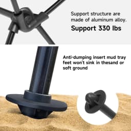 Portable Folding Camping Chair with Headrest Lightweight Aluminum Alloy Outdoor Chair for Fishing, Hiking,Travel & Picnic