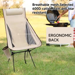 Portable Folding Camping Chair with Headrest Lightweight Aluminum Alloy Outdoor Chair for Fishing, Hiking,Travel & Picnic