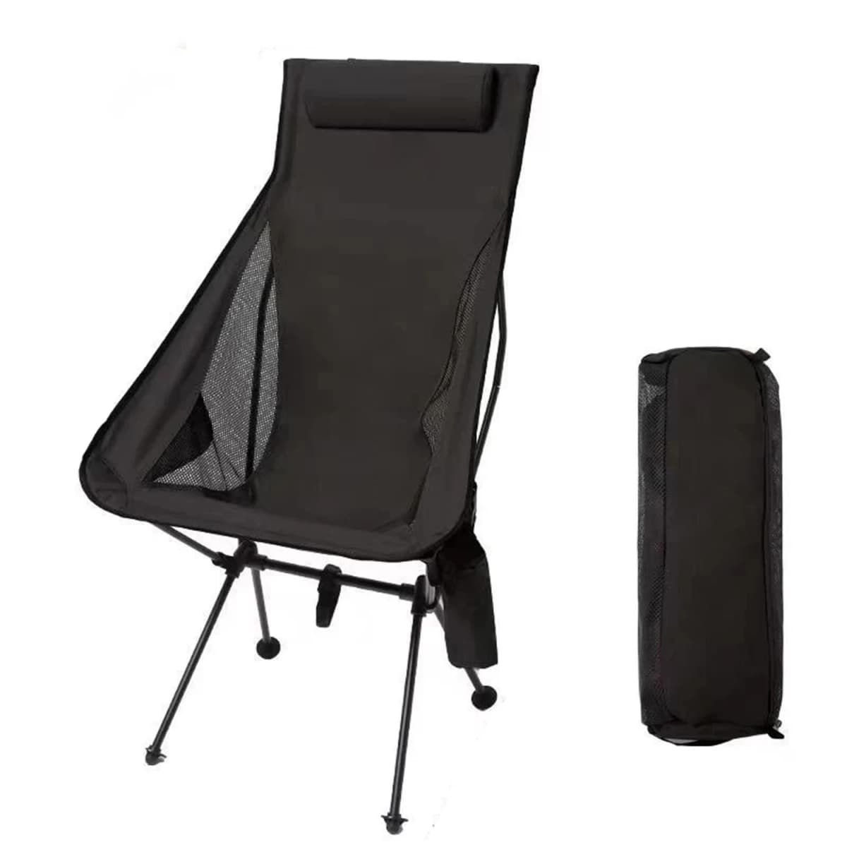 Portable Folding Camping Chair with Headrest Lightweight Aluminum Alloy Outdoor Chair for Fishing, Hiking,Travel & Picnic