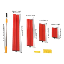 0.35mm Scraper Set 80-130cm Telescopic Pole Plastering Tool Kit 4 Sizes Blades Wall Scraping Equipment for Home Renovation