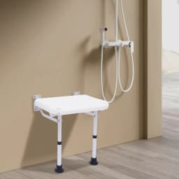 Wall Mounted Folding Shower Seat Adjustable Height 220lbs Capacity Foldable for Bathroom Elderly Foldable Shower Bench