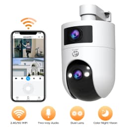 JOOAN 4K 6MP HD Wifi PTZ Camera Outdoor Dual Lens Dual Screen AI Tracking Color Night Vision Security Protection IP Camera