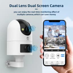 JOOAN 4K 6MP HD Wifi PTZ Camera Outdoor Dual Lens Dual Screen AI Tracking Color Night Vision Security Protection IP Camera