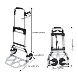 Folding Hand Truck with Elastic Binding Rope Versatile Luggage Cart Adjustable Handles for Moving Items Daily Shopping