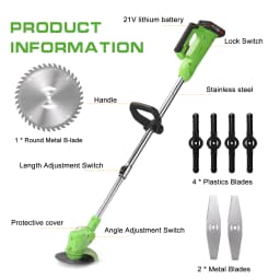 Electric Lawn Mower High Power Cordless Grass Trimmer Portable Electric Weed Eater Rechargeable Battery Home Garden Tools