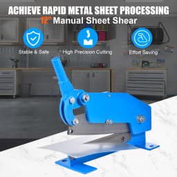 12" Benchtop Sheet Metal Shear, High Precision Manual Hand Plate Shear, Bench Shear Metal Cutting Tool for Shear Steel Plate