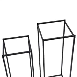Black Set of 2 Metal Stand Plant Stand High Square Rack Flower Holder for Wedding Living Room Patio Garden