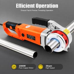 2300W Electric Pipe Threader with 6 Kinds of Standard Dies All-copper Motor Applicable Pipe Diameter 21.9-59.6mm