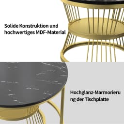 Rosahqnda Set of 2 Set tables Modern Round Couch tables with Storage, Sofa Side tables living room furniture