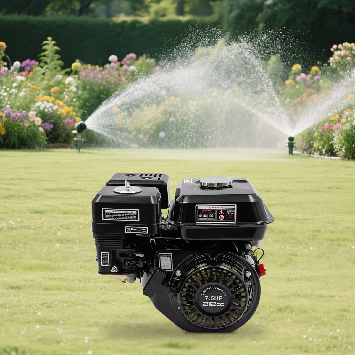 7.5HP 4-Stroke Gasoline Engine 212CC OHV Air Cooled Gas Engine Motor Single Cylinder Hand Pull Start Motor for Go-Karts 3600rpm
