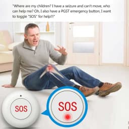 PGST SOS Emergency Button Panic Button Home Security-Protection Alarm System For Older Connecting to An Alarm System