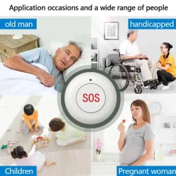 PGST SOS Emergency Button Panic Button Home Security-Protection Alarm System For Older Connecting to An Alarm System