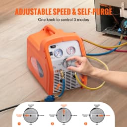 SucceBuy 3/4 1HP Refrigerant Recovery Machine Portable AC Recovery Machine 60Hz Recovery Machine HVAC for Car Air Conditioning