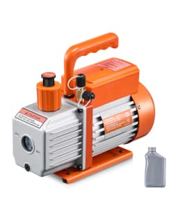 SucceBuy Vacuum Pump & Oil Bottle 3.5CFM/4CFM/5CFM 1-Stage or 6CFM 9CFM 2-Stage, R134a R22 R410a Systems Conditioner Maintenance