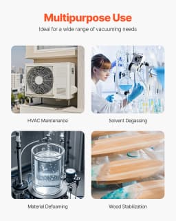 SucceBuy Vacuum Pump & Oil Bottle 3.5CFM/4CFM/5CFM 1-Stage or 6CFM 9CFM 2-Stage, R134a R22 R410a Systems Conditioner Maintenance