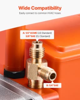 SucceBuy Vacuum Pump & Oil Bottle 3.5CFM/4CFM/5CFM 1-Stage or 6CFM 9CFM 2-Stage, R134a R22 R410a Systems Conditioner Maintenance