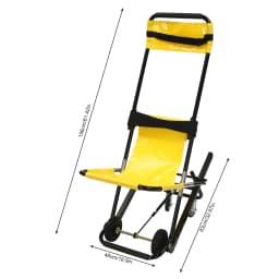 Portable Folding Evacuation Manual Lift Stair Chair with 350 lbs Load Capacity 4 Wheels - for Seniors, Daily Transfer