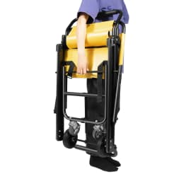 Portable Folding Evacuation Manual Lift Stair Chair with 350 lbs Load Capacity 4 Wheels - for Seniors, Daily Transfer