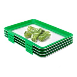 4Pcs Food Preservation Tray Refrigerator Organizer Kitchen Tool Seafood Beef Ham Fresh Keeping Fresh Spacer Reusable Container