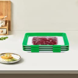 4Pcs Food Preservation Tray Refrigerator Organizer Kitchen Tool Seafood Beef Ham Fresh Keeping Fresh Spacer Reusable Container