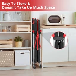 Portable Folding Service Cart with Wheels Tool Carts 3 Tier Rolling Utility Carts Collapsible Push Cart for Warehouse Garage