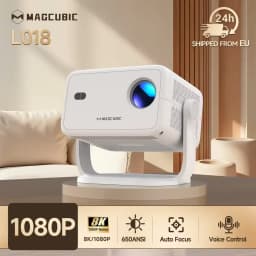 Magcubic 8K Android14 Projector L018 650ANSI Auto Focus & Keystone 1080P 360° Rotate Wifi6 BT5.4 Portable Movie Outdoor Airmouse