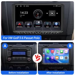 ESSGOO For VW GOLF 5 6 Touran EOS Tiguan Polo Android 14 9" Carplay Android auto Car Stereo Radio GPS NAV WIFI BT AI Control SWC