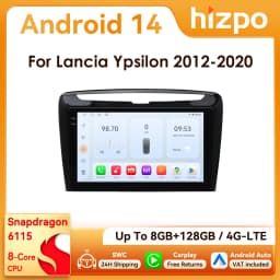 9" Hizpo 2Din CarPlay Android Auto Car Radio for Lancia Ypsilon 2012 - 2020 GPS BT 4G SWC RDS DSP Octa-Core Snapdragon6115